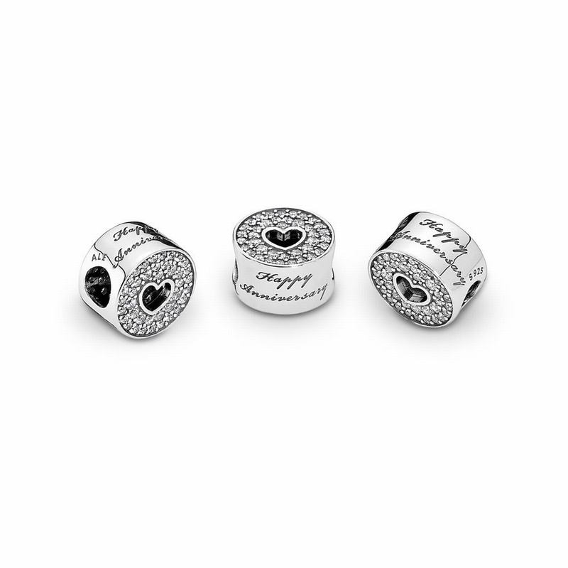 Pandora Anniversary Celebration Charm Ireland - Sterling Silver/Cubic Zirconia - 613578QEI